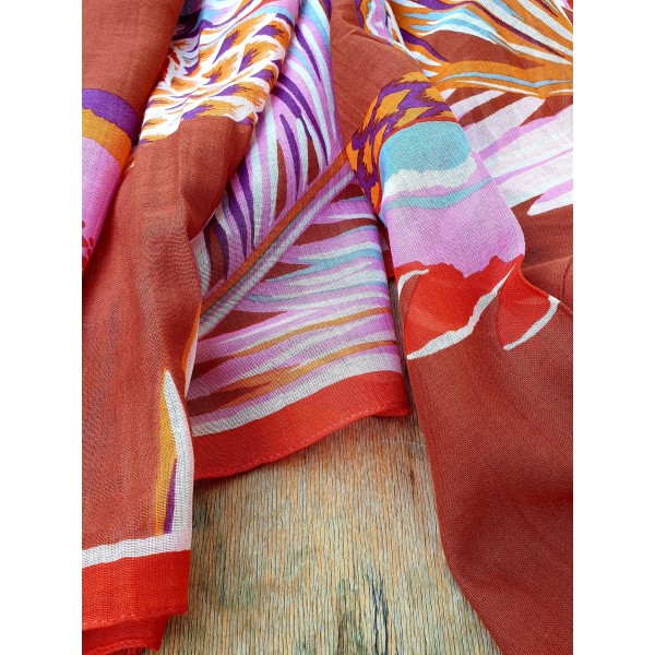 Inoui Editions medvilnės skara CROCO CARAMEL